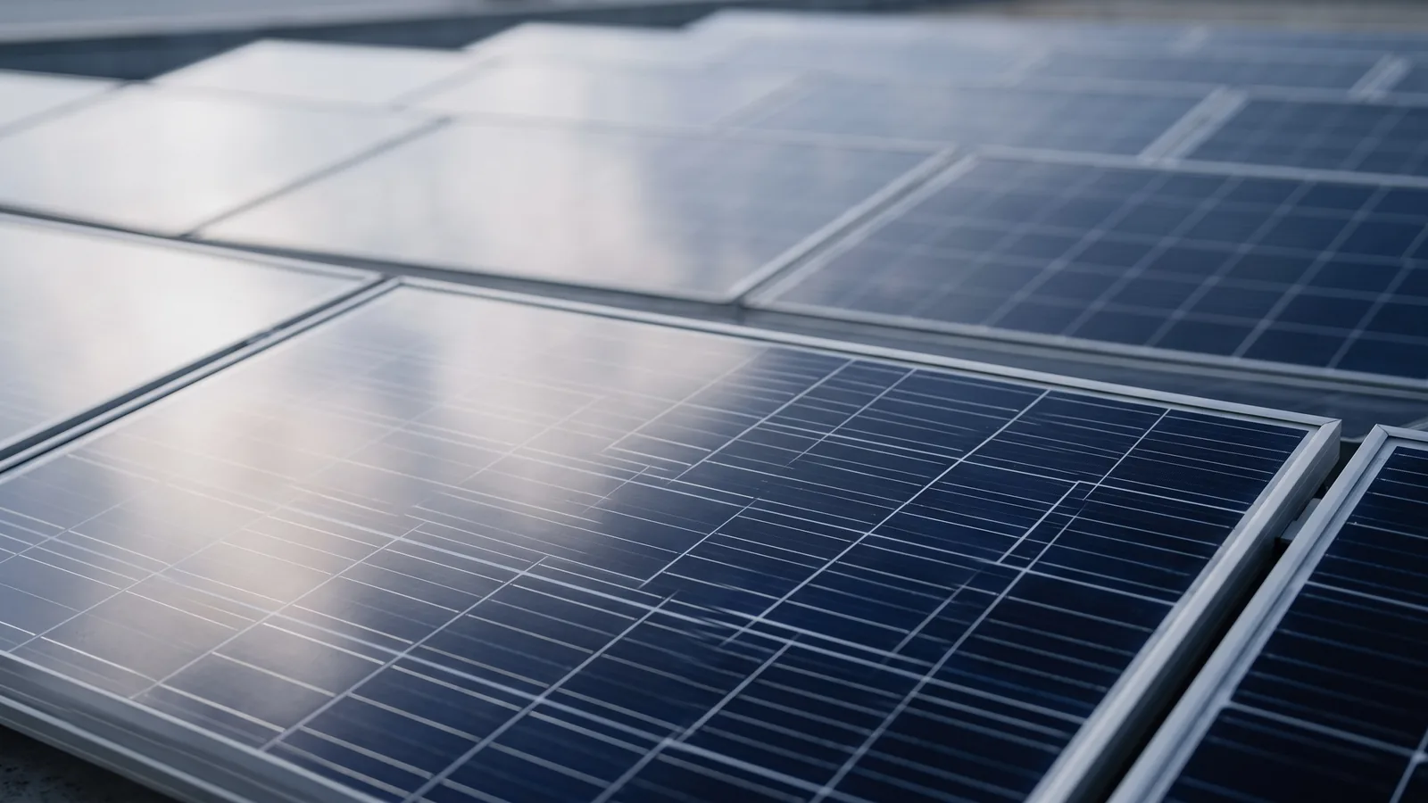 Nahaufnahme der Photovoltaik-Module auf dem Dach unserer Praxis